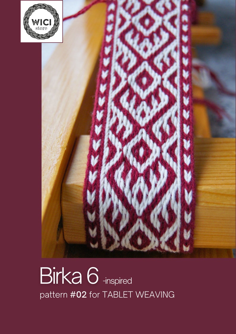 Viking Birka 6-inspired pattern in pdf tablet weaving pattern instant download 15 pages video image 3