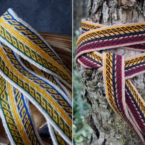 Tablet weaving belt - belt for Viking reenactment - two-sided - custom colors