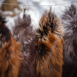 Fox tail keychain, very soft and fluffy fox tail for historical nad LARP costumes. image 9