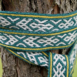 Viking tablet woven belt - viking trim- organic 100% wool, custom belt, made to order - medieval, Norse, Viking, Rus