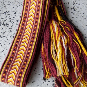 Handwoven Belt, Traditional Craft, Colorful Vibrant Textile Belt, Festival Sash, Reenactment, Tablet weaving, Handfasting image 5