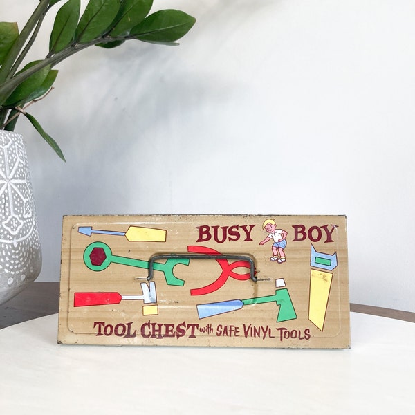 Busy Boy Tool Chest | Vintage Toy Tool Box | Vintage Pencil Case