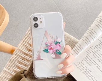 Floral Initials Huawei P40 case Huawei P Smart case Huawei Mate 20 case Huawei Mate 20 Pro Honor V10 Huawei Mate 9 Pro Huawei P Smart cp449