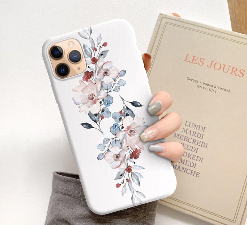 White Floral case iPhone 12 iPhone 7 xs max iPhone 7 iPhone 8 Etsy
