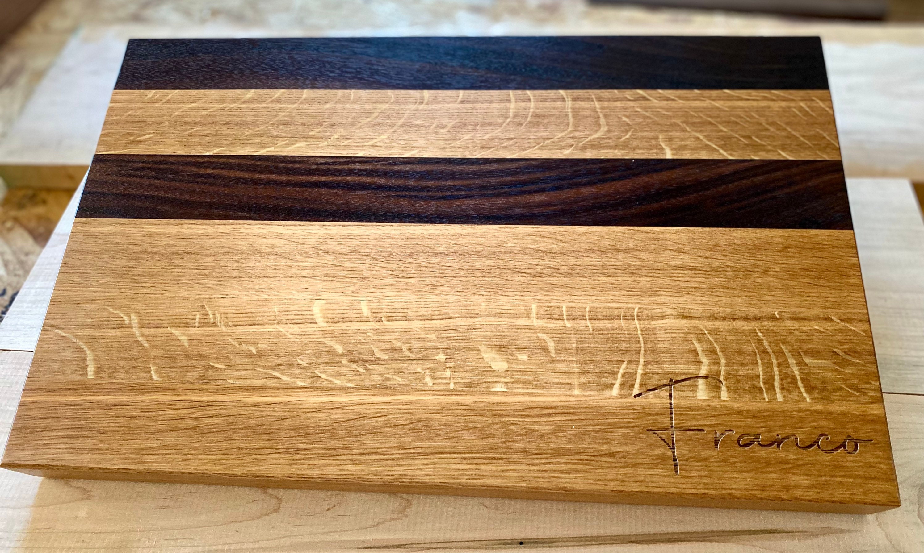 Cutting Board Edge Grain Chopping Block Walnut White Oak — James