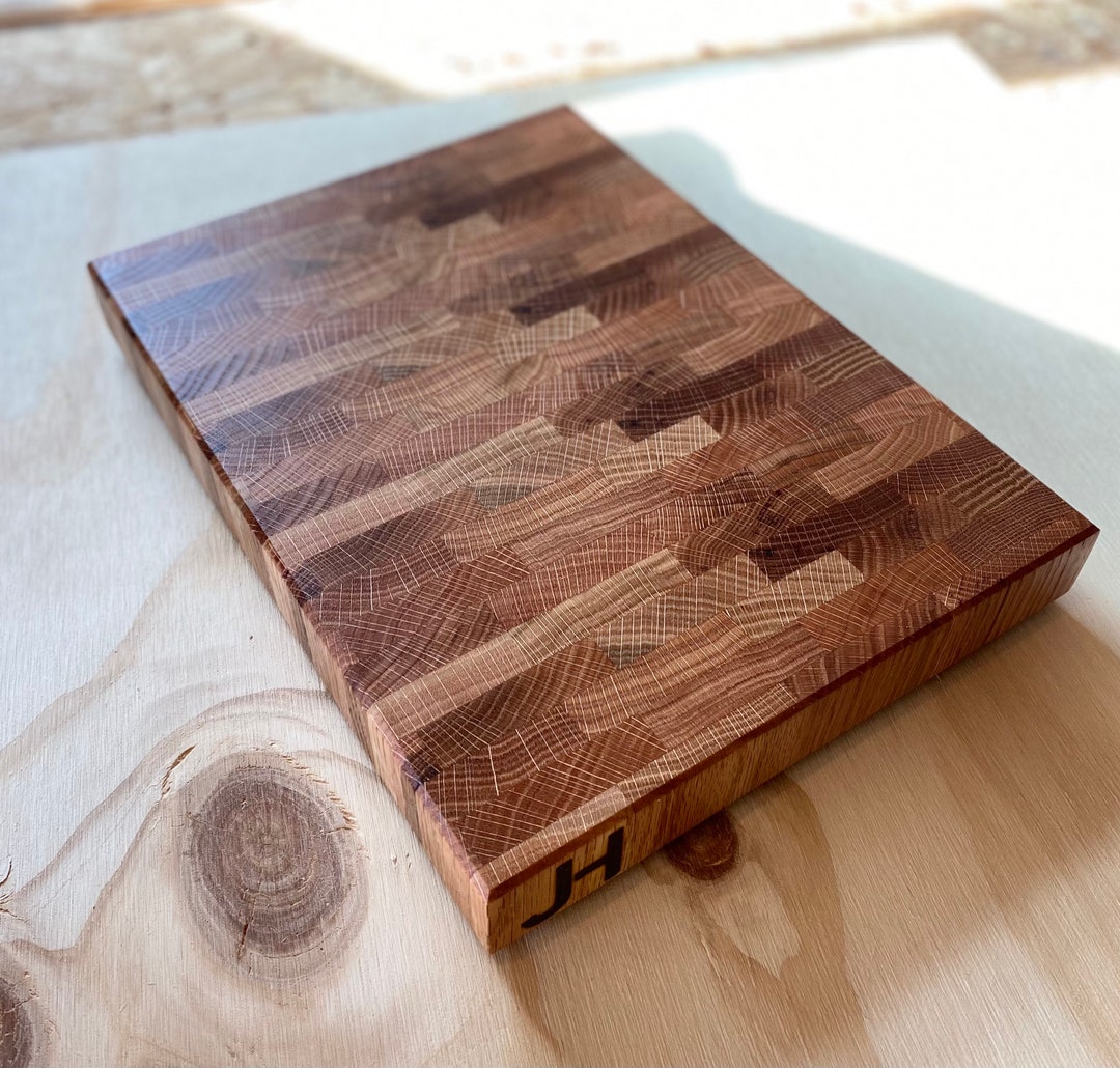 Custom Red Oak Cutting Board End Grain Chopping Block Etsy