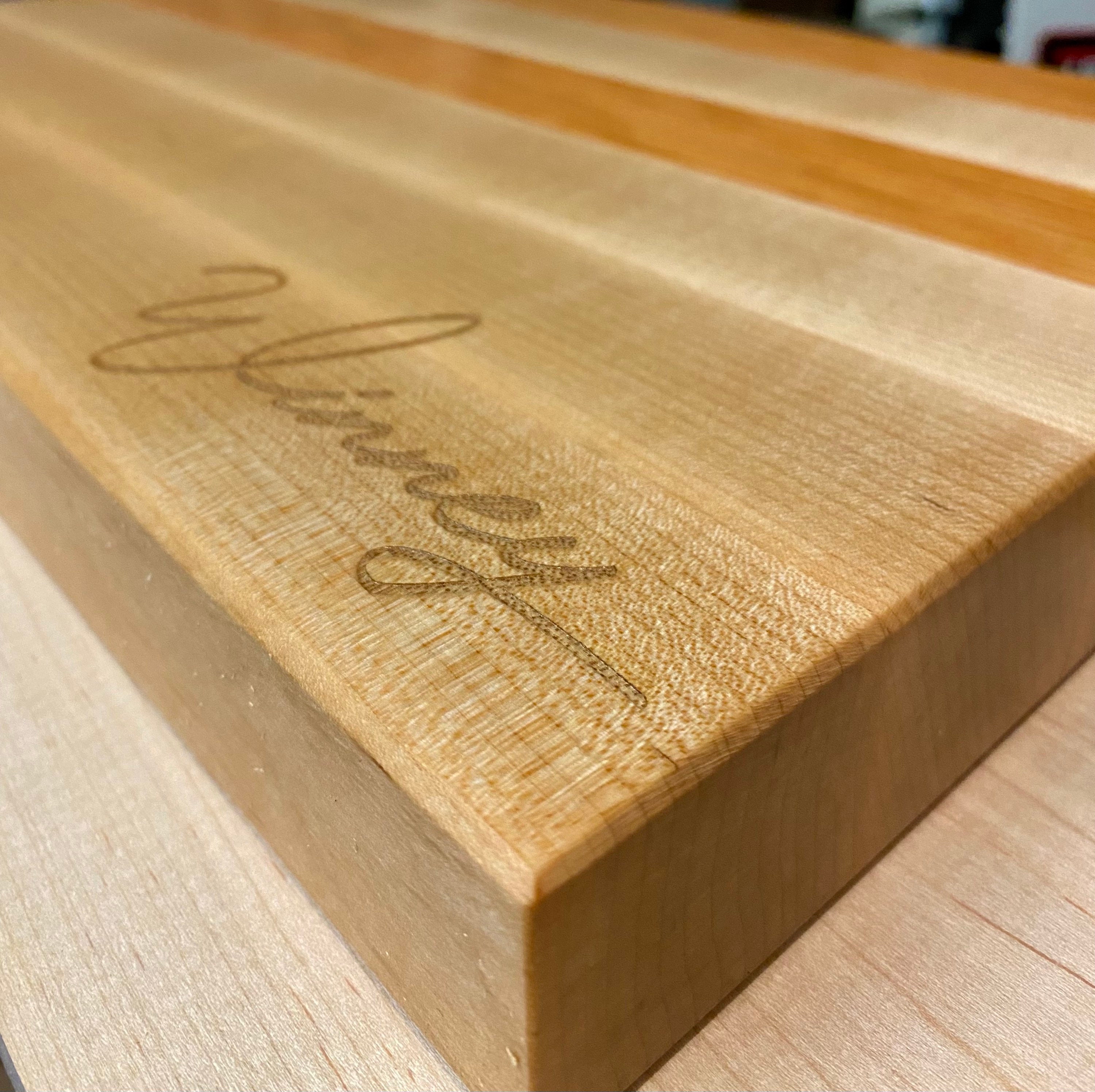 Cutting Board Edge Grain Chopping Block Maple Cherry — James