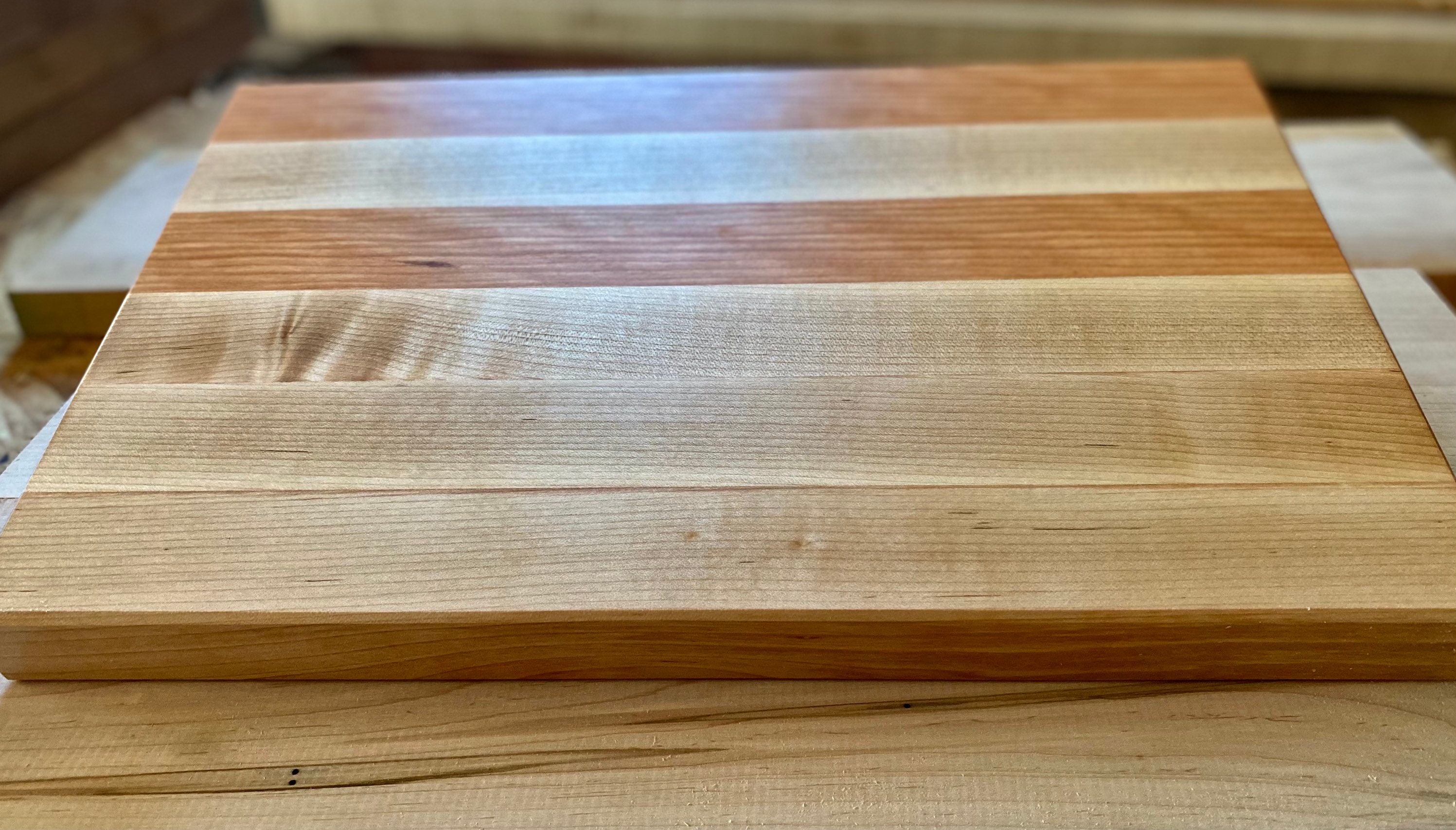 Cutting Board Edge Grain Chopping Block Maple Cherry — James