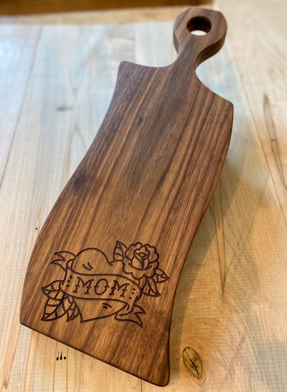 Mother's Day Special!, Personalized Gift for Mom, Maple and Black Walnut Cutting  Board, Serving Tray