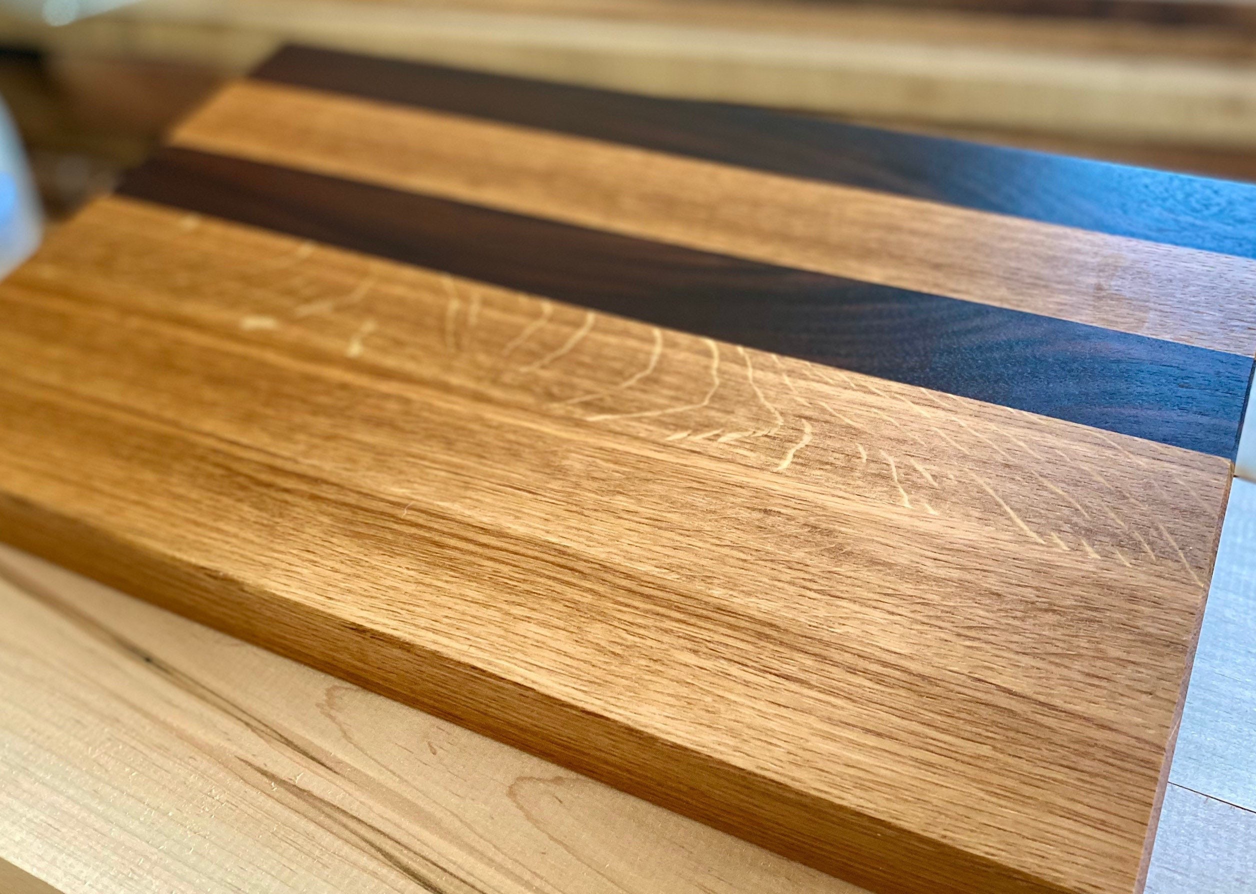 Cutting Board Edge Grain Chopping Block Walnut White Oak — James