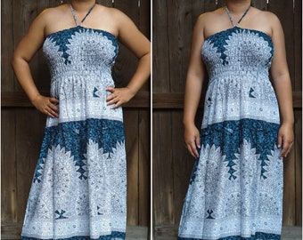 cotton bandeau maxi dress