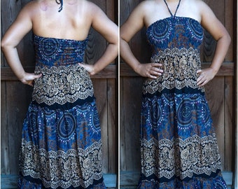 cotton bandeau maxi dress