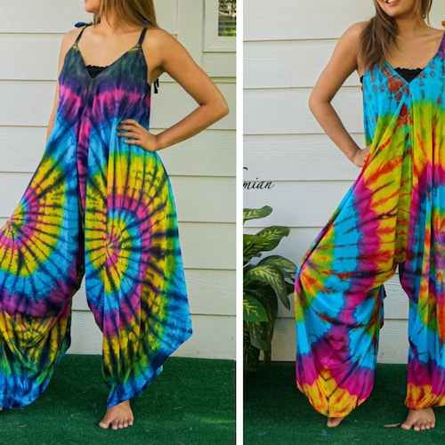 Hand Dyed Hippie Jumpsuits Rompers Pants Hippie Overalls Etsy