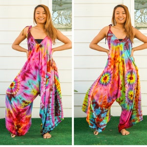 Fiesta Hand Dyed Hippie Jumpsuits Rompers Pants Boho Jumper Wide Leg Jumpsuits Dress Festival Clothing Hippie Overalls Beach Loungewear Etsy