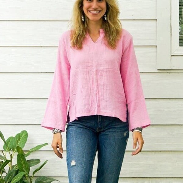 Cotton Gauze Blouse Etsy
