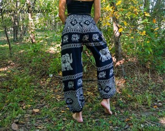 Elefant Harem Hose, Hippie Hose, Boho Hose, Yoga Hose, Lounge Hose, Harem Hose Frauen, Loungewear, Boho Kleidung