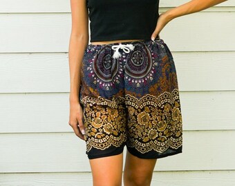 Boho Shorts, Hippie Shorts, Comfy Shorts ,Festival Shorts, Yoga Shorts, Festival Clothing, Summer Shorts