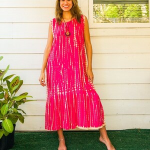 Hand Dyed Tiered Dress / Boho Maxi Dress / Tie Dye SunDress / Boho Clothing / Summer Tie Dye Dress / Tie Dye Clothing