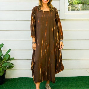 Earthy Ember | Hand Dyed Dress / Boho Maxi Dress / Tie Dye SunDress / Boho Clothing / Tie Dye Clothing