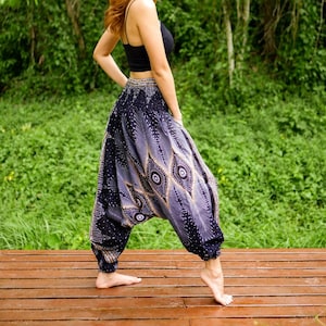 Black Peacock Hippie Pants, Harem Pants, Aladdin Pants, Lounge Hippie Pants, Boho Pants, Festival Pants, Festival Clothing