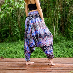 Blue Paisley Hippie Pants, Harem Pants, Aladdin Pants, Lounge Hippie Pants, Boho Pants, Festival Pants, Festival Clothing