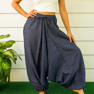 Cotton Harem Pants, Unisex Aladdin Drop Crotch Hippie Pants, Cotton Baggy Pants, Boho Pants, Hippie Clothing, Boho Clothing