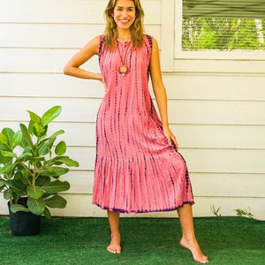 Hand Dyed Tiered Dress / Boho Maxi Dress / Tie Dye SunDress / Boho Clothing / Summer Tie Dye Dress / Tie Dye Clothing