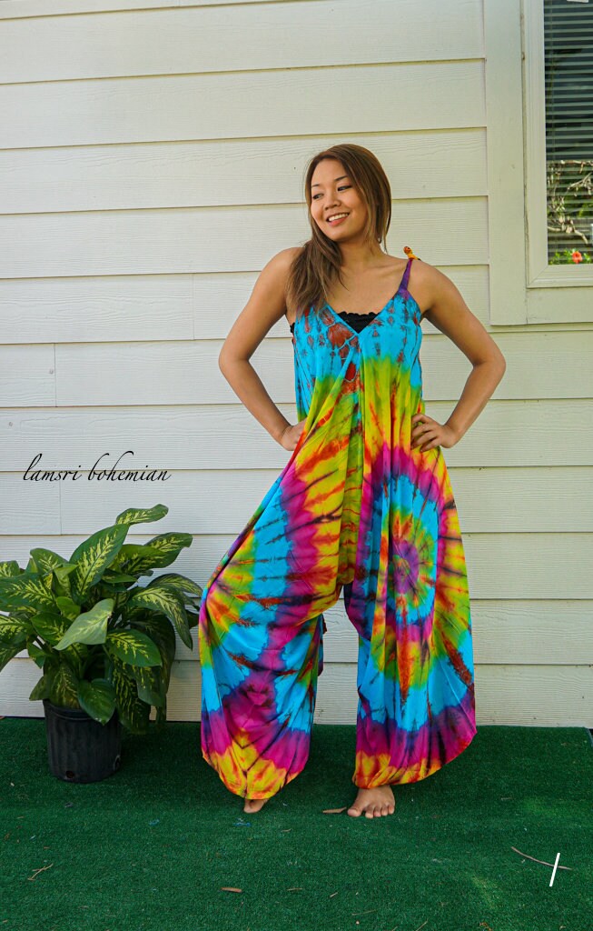Hand Dyed Hippie Jumpsuits Rompers Pants Hippie Overalls Etsy