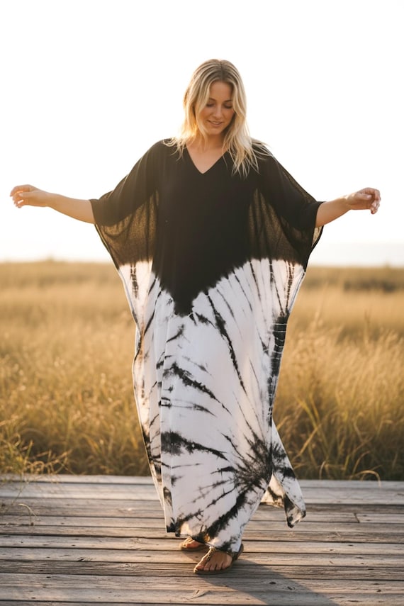 tie dye beach cover up dress SHU-SHI Women's Loose Beach Cover-Up Dress