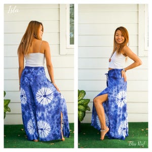 Hand Dyed Palazzo Harem Flow Pants, Wrap Pants-Open Flow, Shibori Genie Pants, Bohemian Flow Pants, Tie Dye Festival Pants image 16