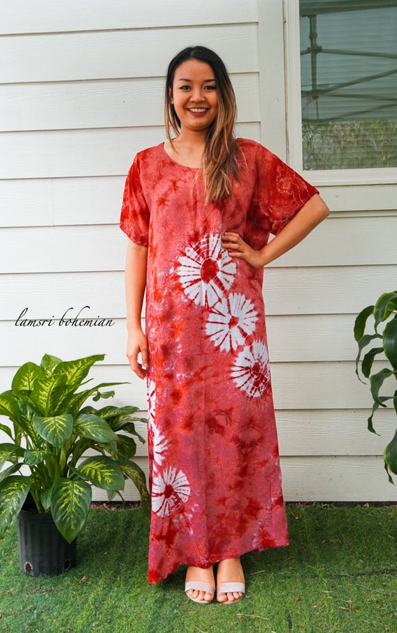 strapless open back dress Tie dye kaftan