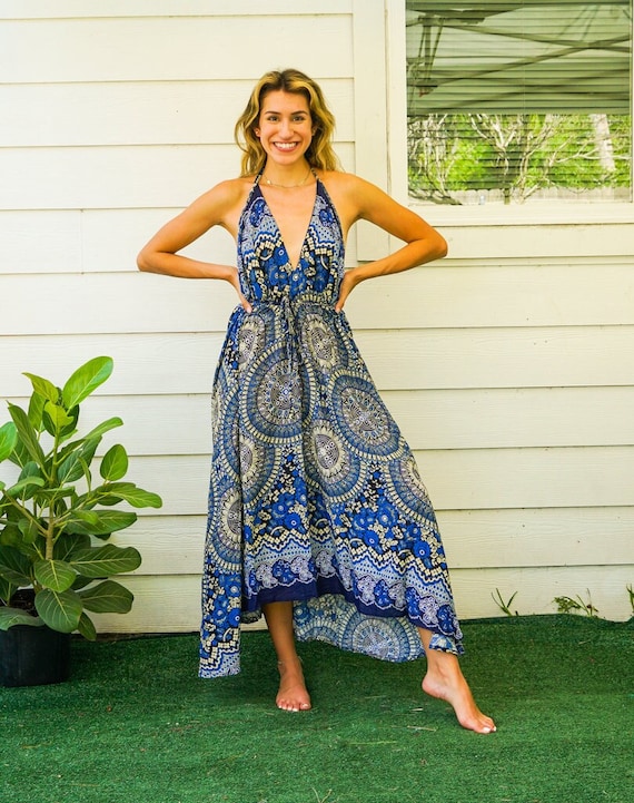 knee length dresses for ladies Mandala Black Orchid Maxi Dress P/S