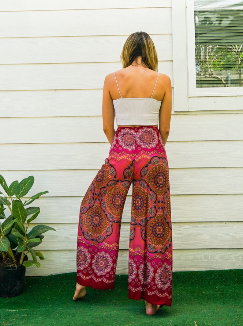 Mandala Palazzo Wrap Pants, Boho Pants, Harem Flow Pants, Open Flow Genie Pants, Bohemian Flow Pants, Belly Dance Pants image 4