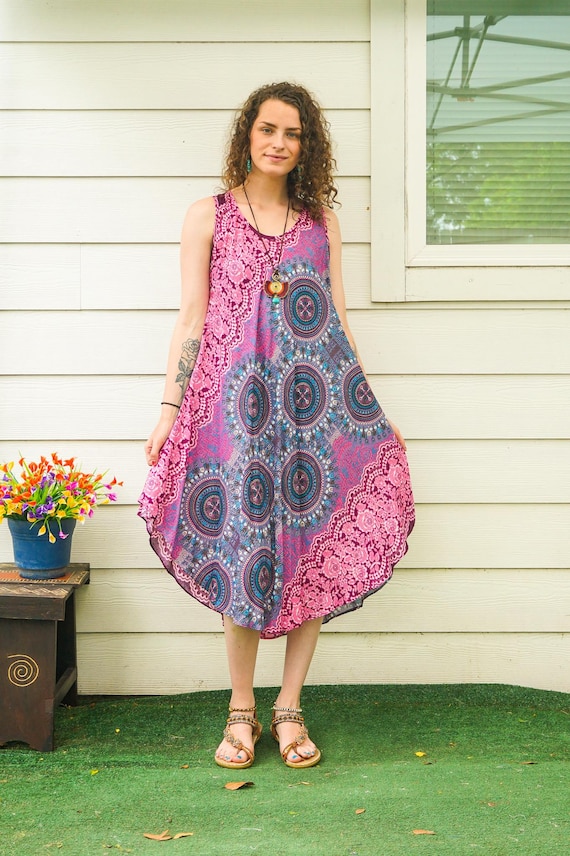 Blush Bloom Mandala Lace Boho Dress, Beach Sundress, Summer Midi Dress, Boho  Clothing, Vacation Dress - Etsy