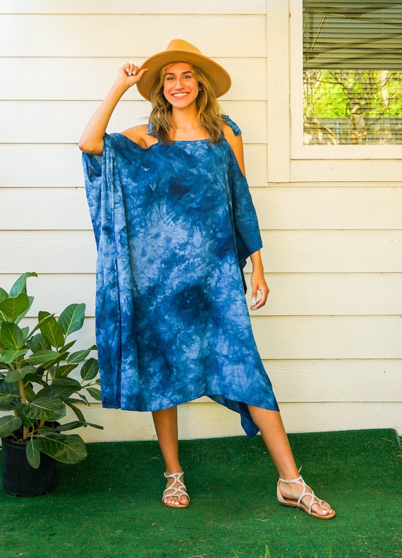blue tie dye beach dress Boho Sky Blue Tie-Dye Tank Dress – Long Summer Beach Cover-Up for Women S main image 0