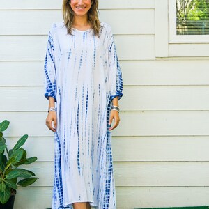 Azure Drift | Hand Dyed Dress / Boho Maxi Dress / Tie Dye SunDress / Boho Clothing / Summer Tie Dye Dress / Tie Dye Clothing