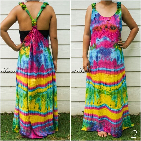 Tie Dye Racerback Knot Dress Summer 