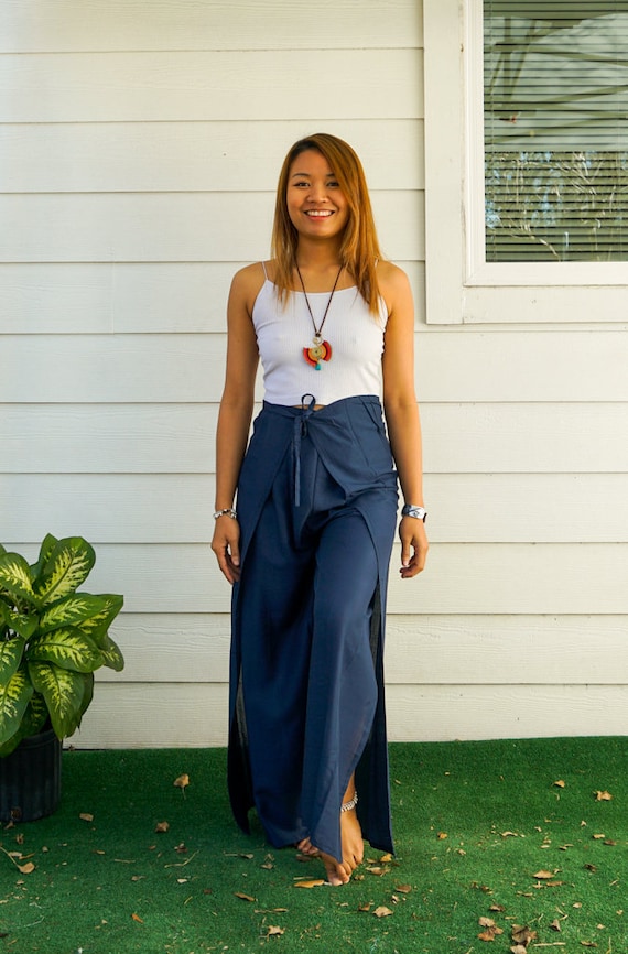 Palazzo Wrap Pants, Boho Pants, Beach Pants, Harem Flow Pants