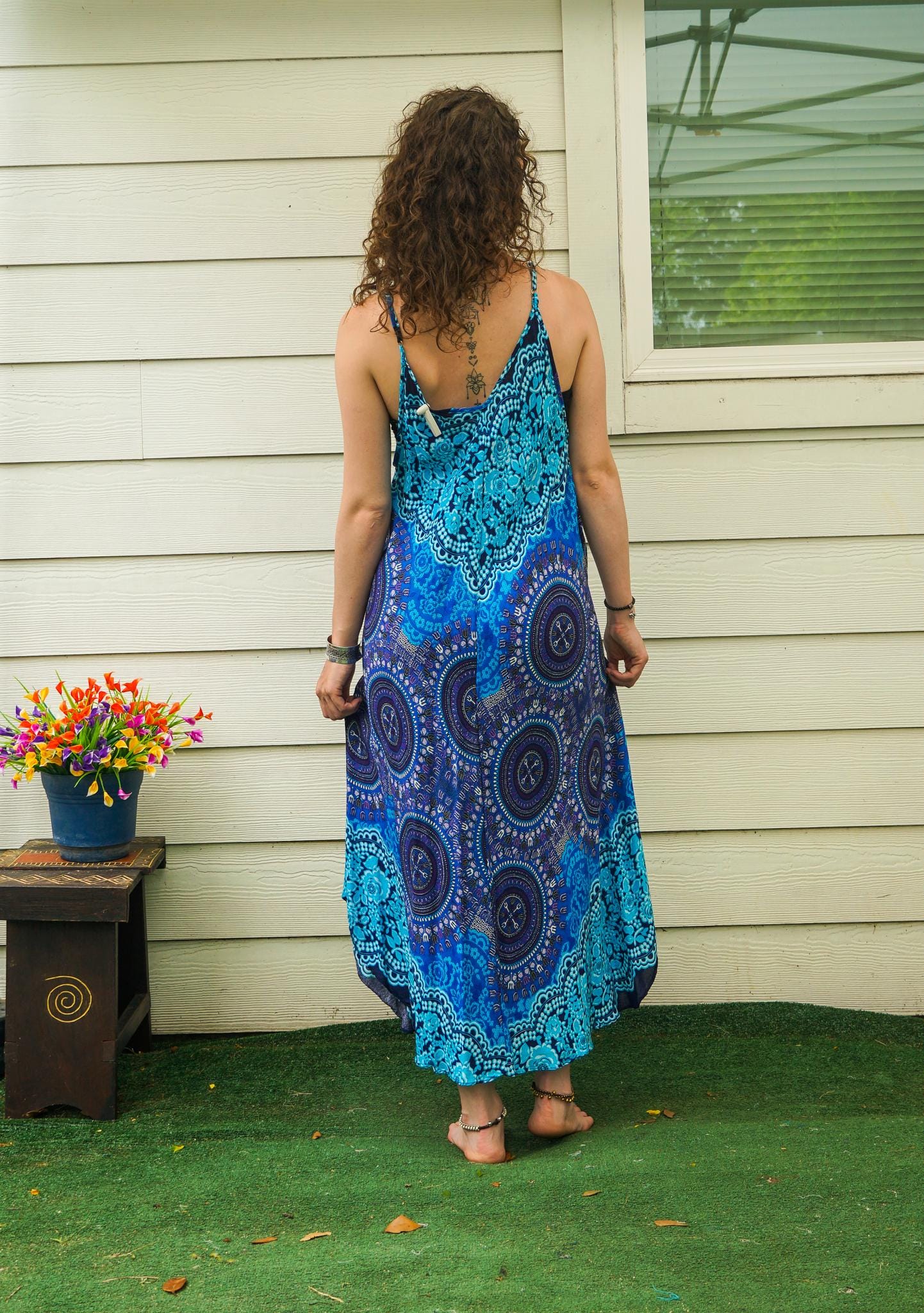 Blue Dahlia Lace Boho Maxi Dress, Beach Sundress, Summer Dress, Boho  Clothing, Vacation Dress - Etsy