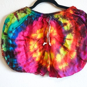 Tie Dye Shorts, Hippie Shorts, Rayon Shorts, Comfy Shorts, Festival Shorts, Festival Clothing, Summer Clothing 7
