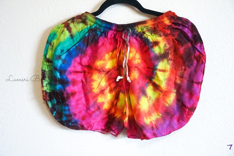 Tie Dye Shorts, Hippie Shorts, Rayon Shorts, Comfy Shorts, Festival Shorts, Festival Clothing, Summer Clothing 7