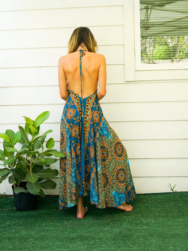 Modern Boho Dresses Maxi Dress Hippie Festival Gypsy Clothing Turquoise  Floral Mandala Boho Maxi Dress, Beach Sundress, Summer Dress, Boho  Clothing, Vacation Dress