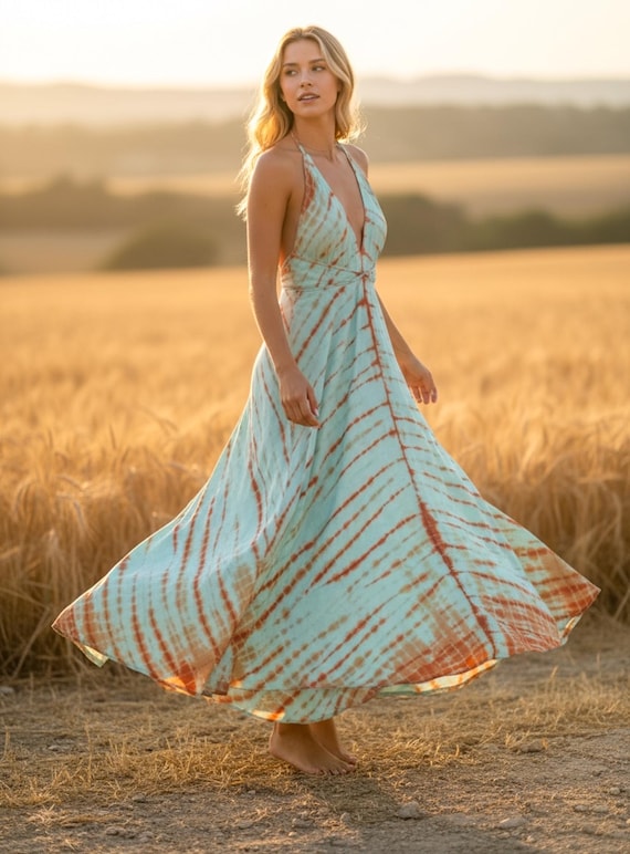 Coral Reef | Boho Maxi Dress, Hand Dyed Dress, Beach Sundress, Summer Dress,  Tie Dye Clothing, Vacation Dress - Etsy