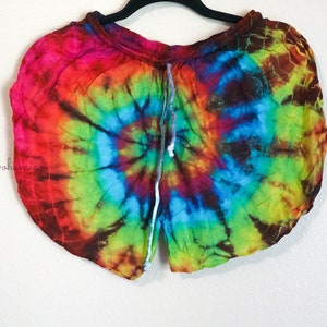 Tie Dye Shorts, Hippie Shorts, Rayon Shorts, Comfy Shorts, Festival Shorts, Festival Clothing, Summer Clothing 4