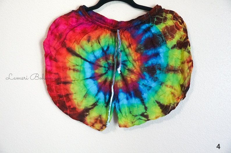 Tie Dye Shorts, Hippie Shorts, Rayon Shorts, Comfy Shorts, Festival Shorts, Festival Clothing, Summer Clothing 4
