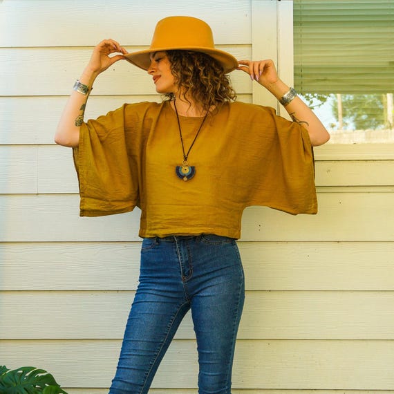 mustard yellow tunic top
