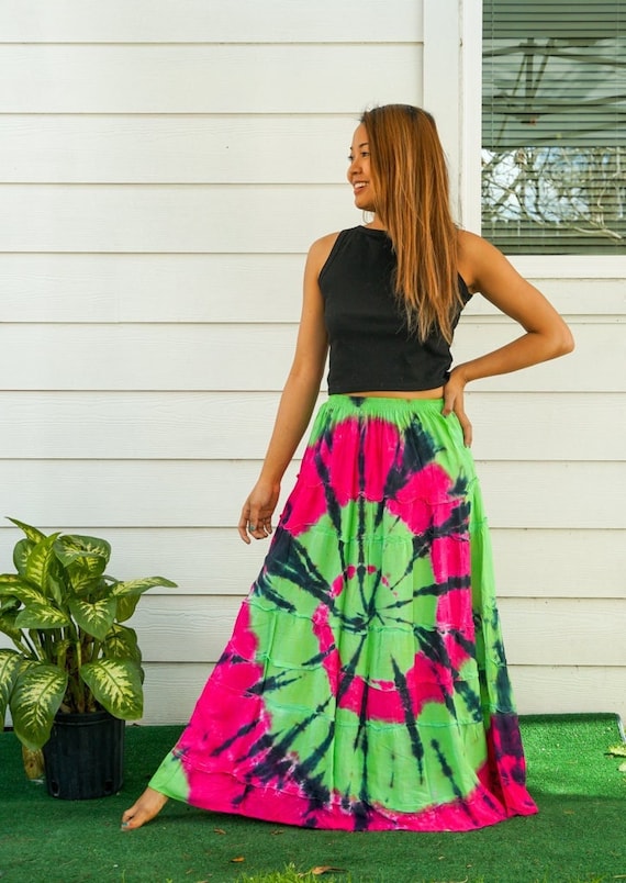 Tie dye cotton skirts cheap