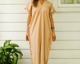 Organic Cotton Maxi Dress, Kaftan Dress, Boho Dress / Boho Clothing / 100% Organic Cotton Clothing