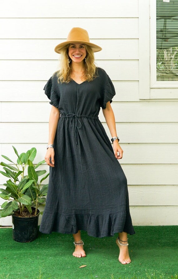 Gauze top maternity dress