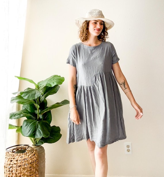 short sleeve boho midi dress R.Vivimos Women's Summer Boho Floral Print Midi Dress Short Sleeve Deep V Neck Empire Waist Flowy Beach Dress with Pockets (Small, DarkBlue) at Amazon Women's Clothing store